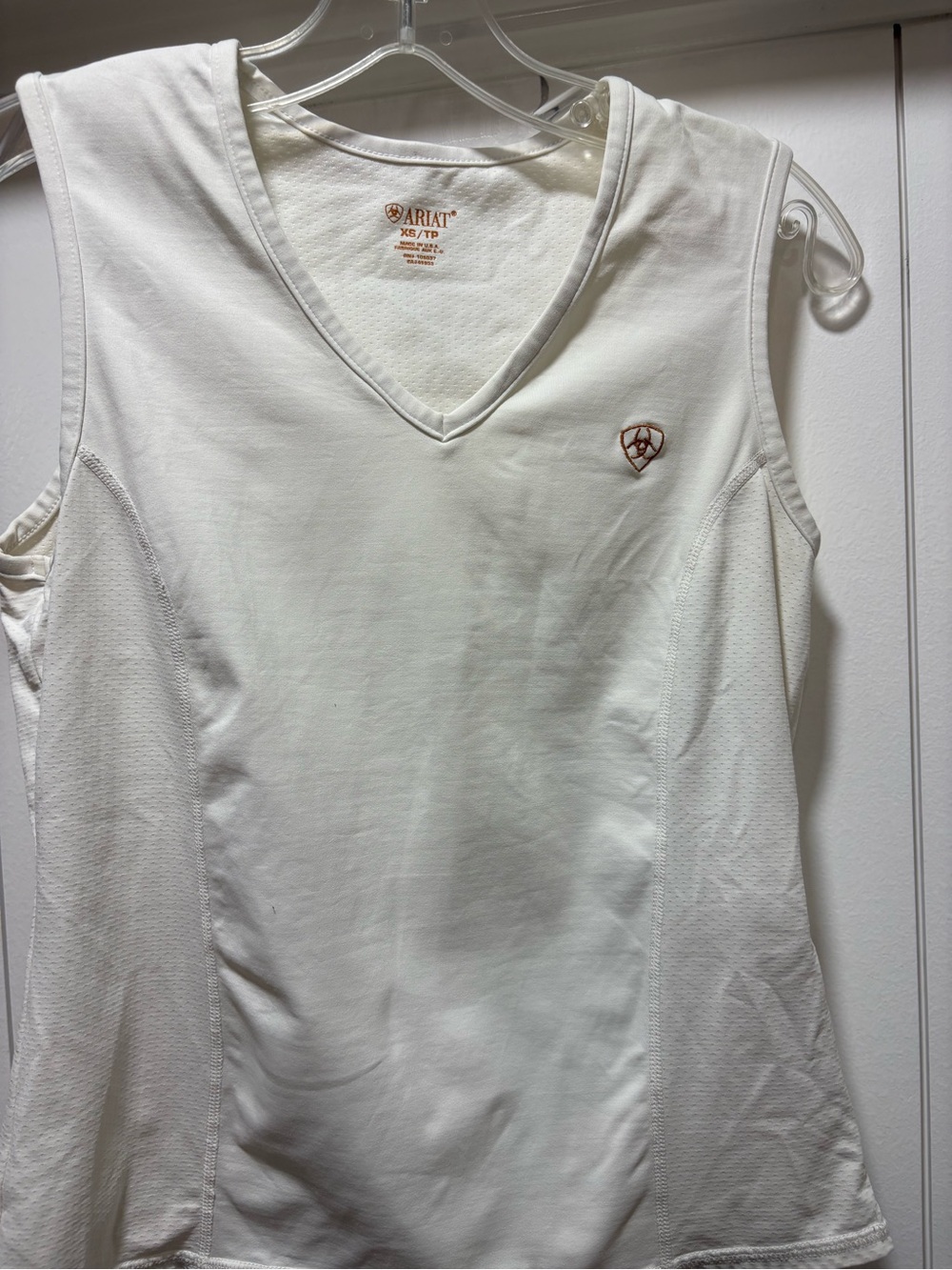 Ariat VTG White Equestrian Riding Dri-fit Moisture Wick Tank Top Womens Size XS